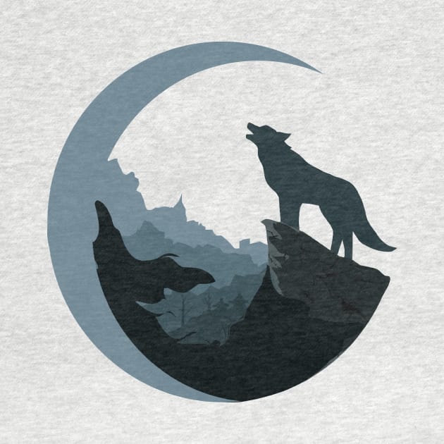 The Wolf who loves the moon by psanchez